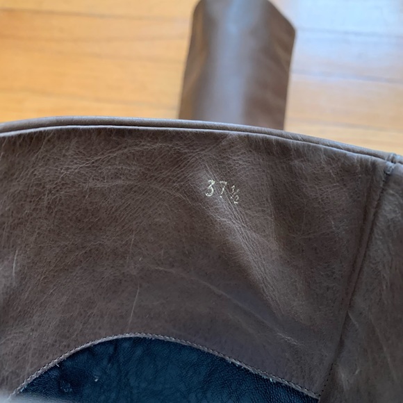 COPY - Authentic PRADA Taupe Leather Flat Mid-Calf Boots size 37.5 EUC - Picture 7 of 11